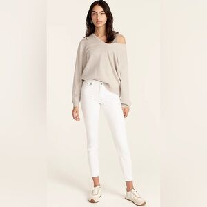 J.Crew 8" Toothpick Jean, White Denim, Size 28, NWOT